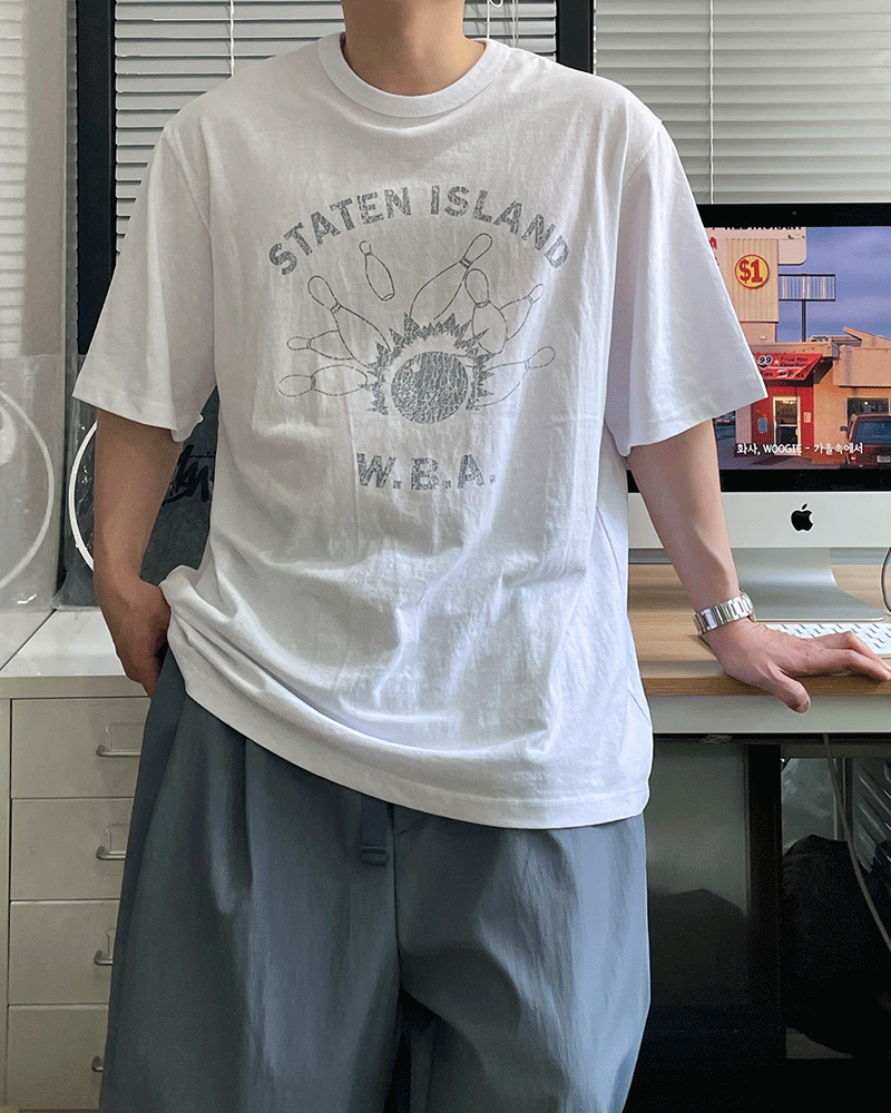 빈티지 볼링 하프 티셔츠 (3 color)