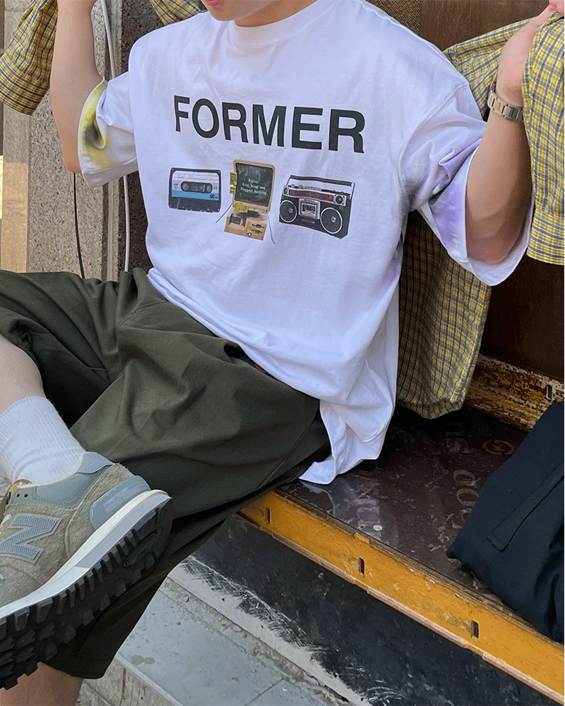 포머 프린팅 하프 티셔츠 (2color)