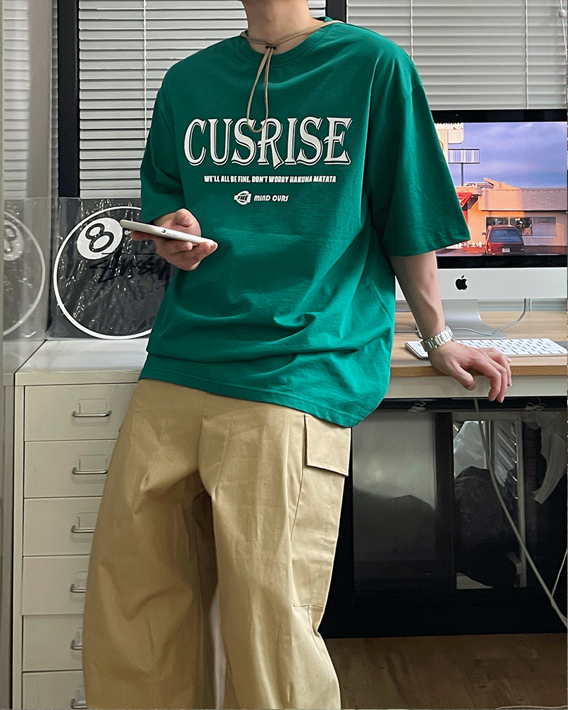 CUSRISE 오버 하프 티셔츠 (3 color)