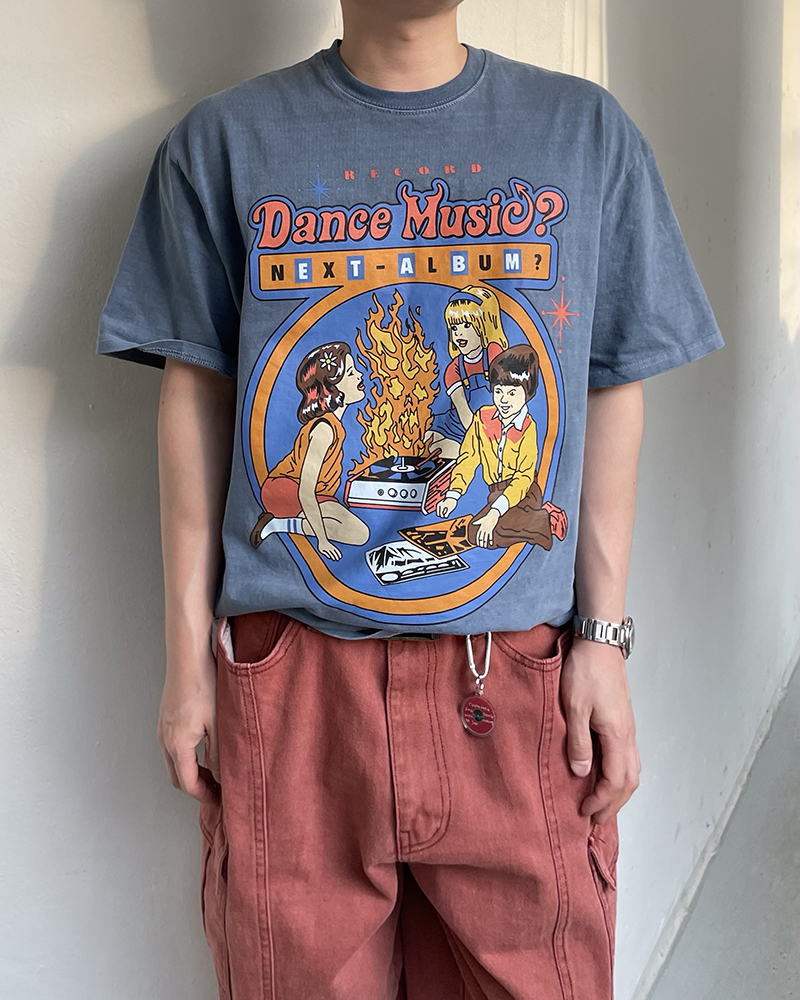 댄스 뮤직 피그먼트 티셔츠 (2color)