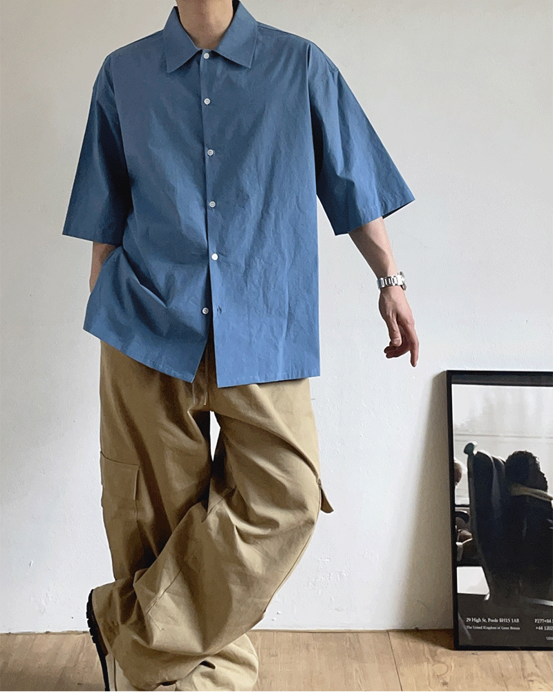피셔 트임 하프 셔츠 (5color)